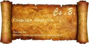 Csepiga Beatrix névjegykártya